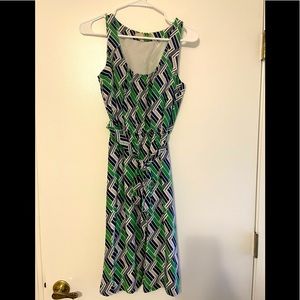 Banana Republic Green & Navy Silk size 2